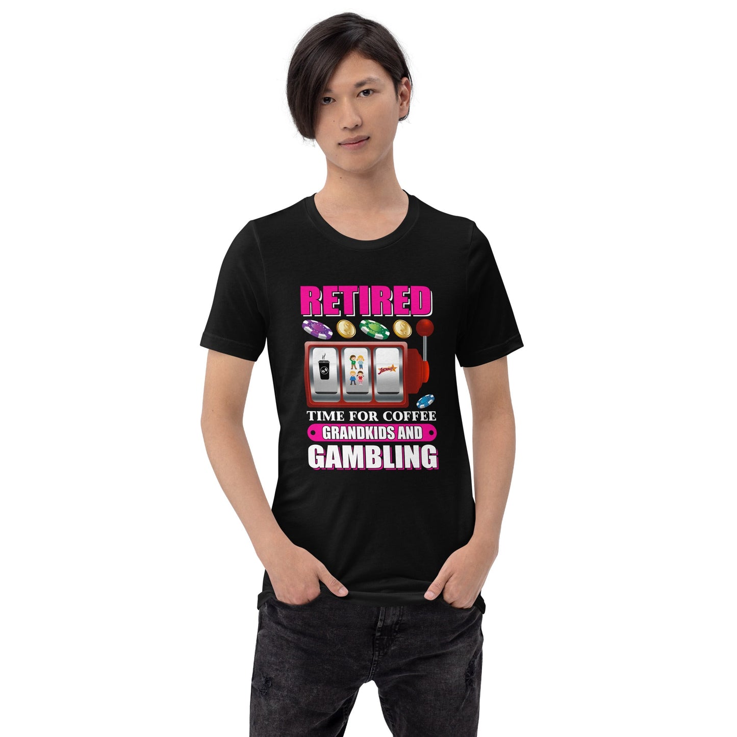 Retired: Time for Coffee, Grandkids and Gambling - Unisex t-shirt by DarkByteGear