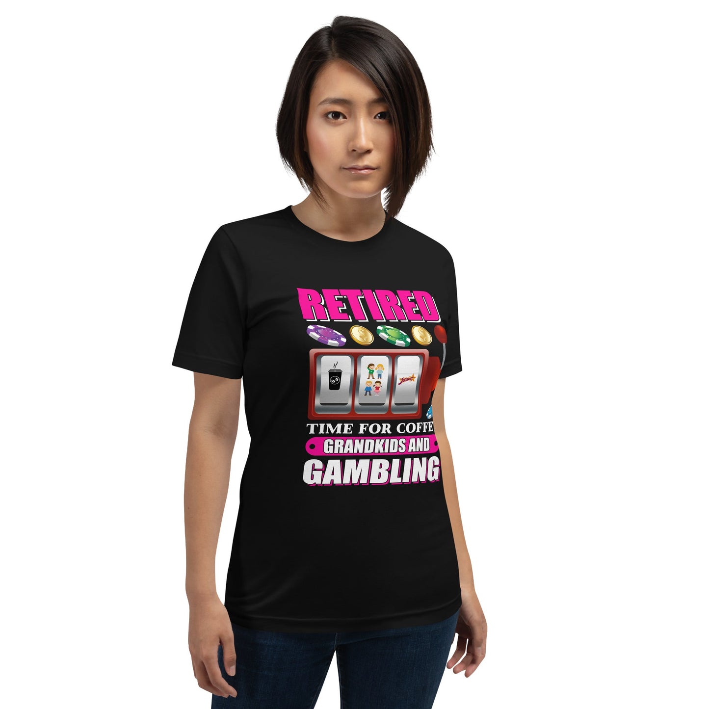 Retired: Time for Coffee, Grandkids and Gambling - Unisex t-shirt by DarkByteGear