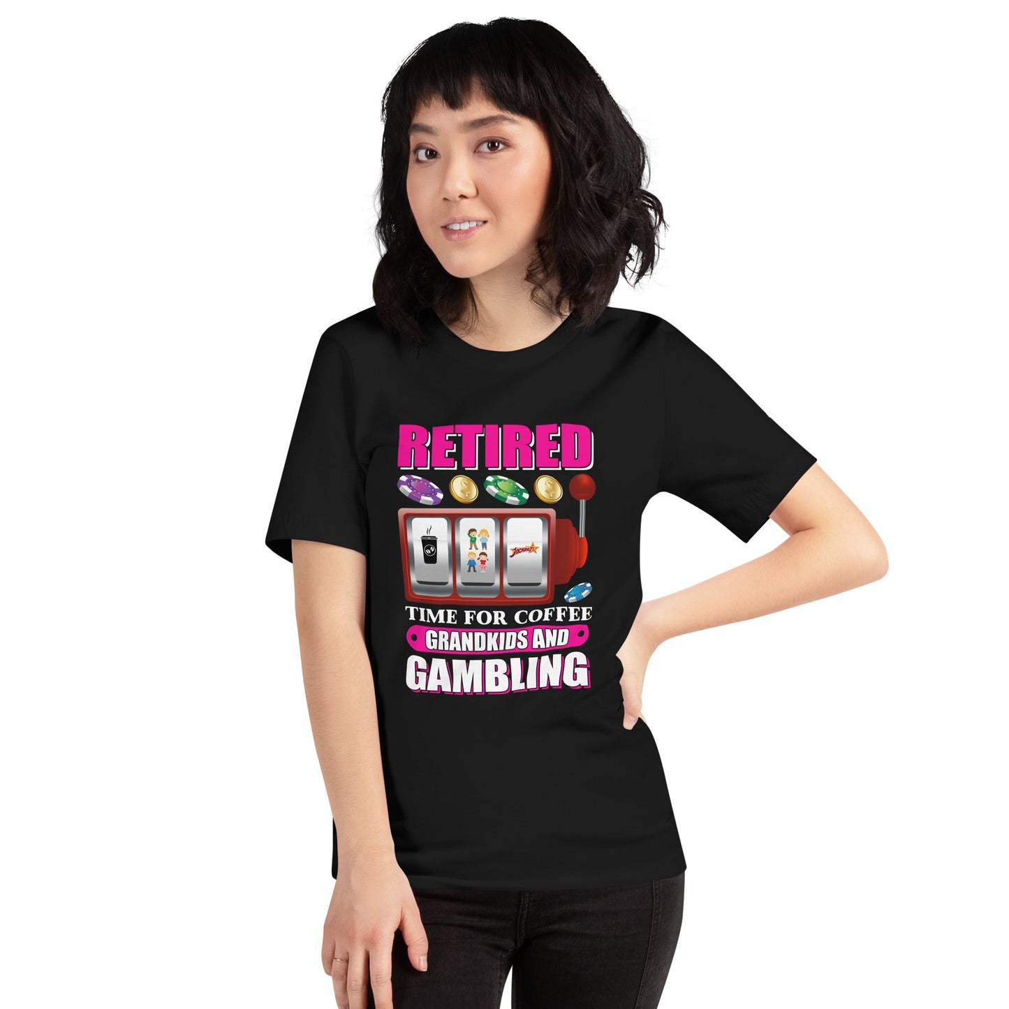 Retired: Time for Coffee, Grandkids and Gambling - Unisex t-shirt by DarkByteGear