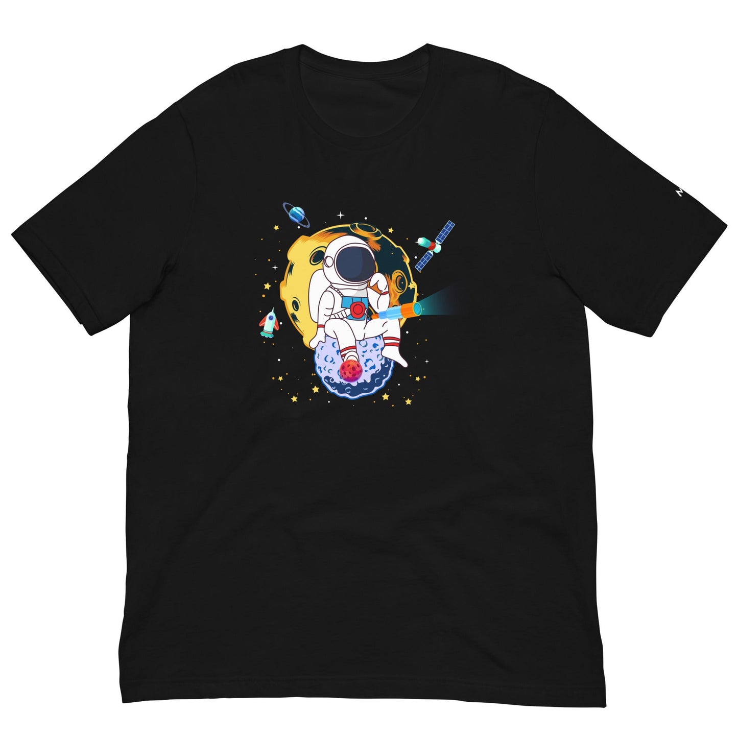 Astranaut catching stars - Unisex t-shirt by DarkByteGear