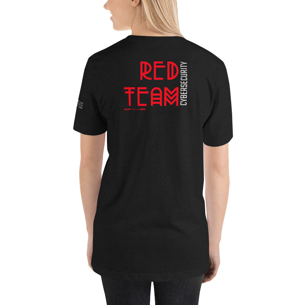 Cyber Security Red Team v5 - Short-Sleeve Unisex T-Shirt (back print) by DarkByteGear