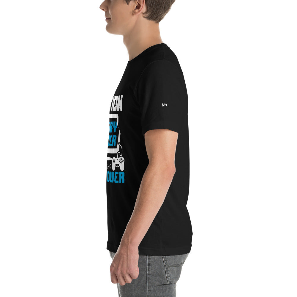 Caution! Angry Gamer Unisex t-shirt by DarkByteGear