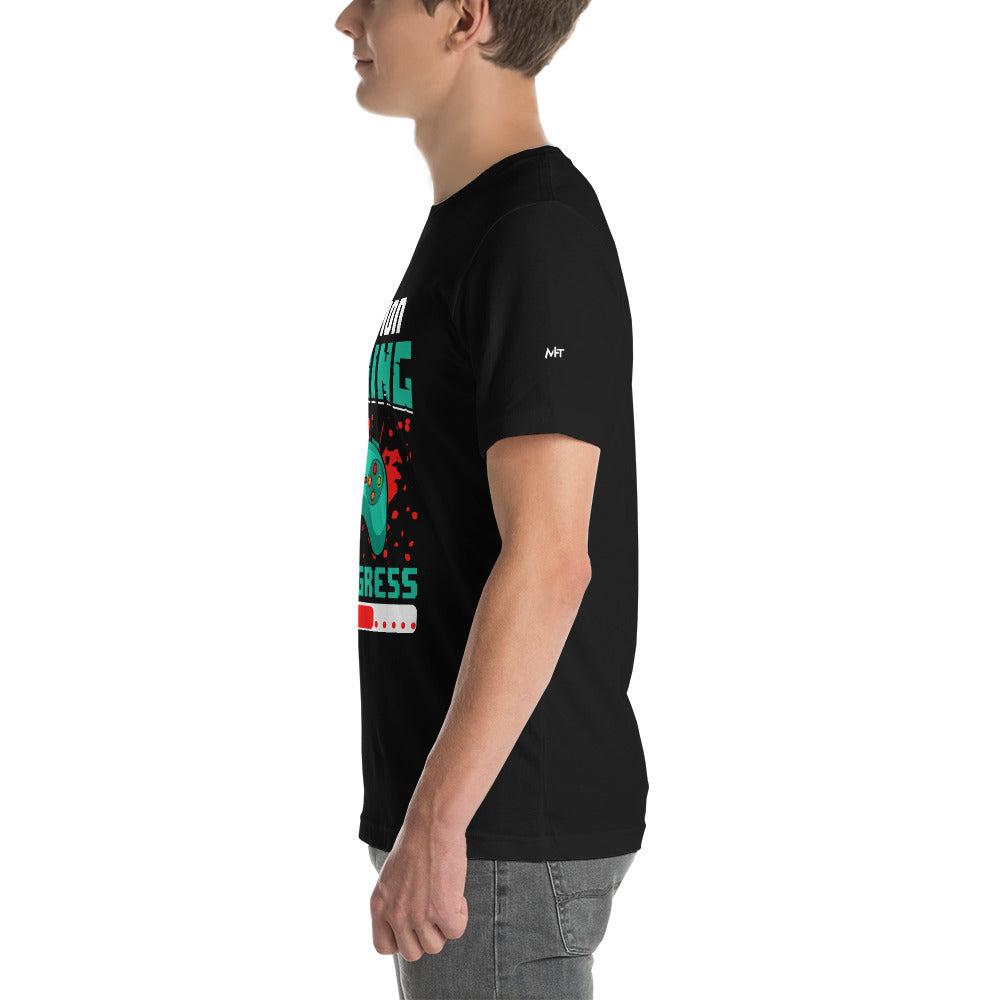 Caution! Gaming In Process Unisex t-shirt by DarkByteGear