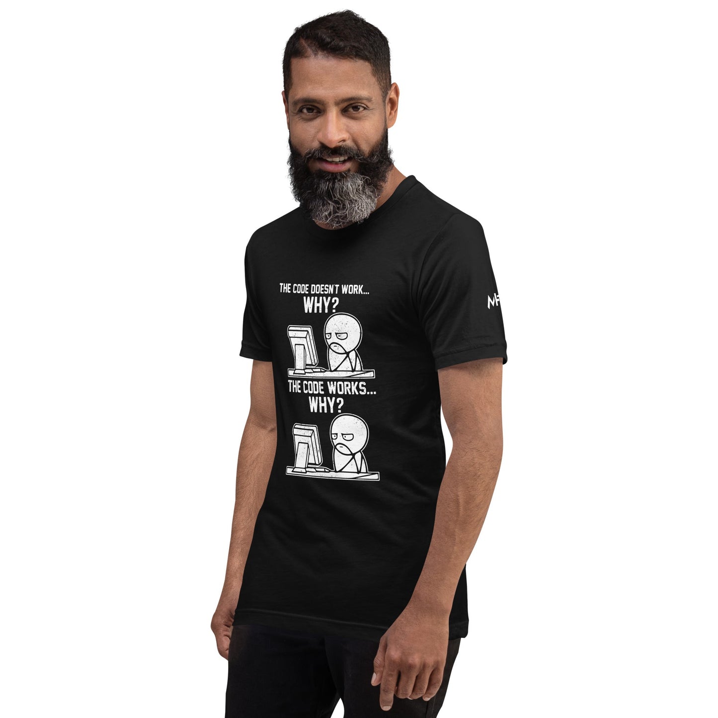 The Code doesn't work why - Unisex t-shirt ( Back Print ) by DarkByteGear