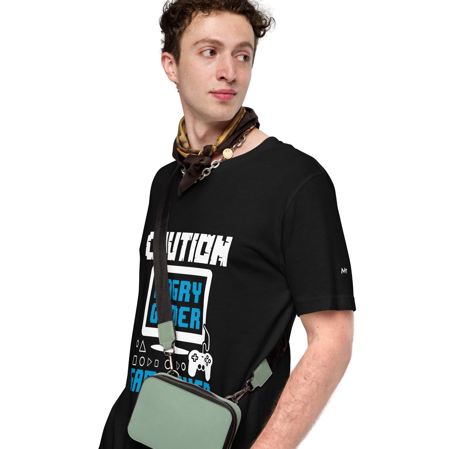 Caution! Angry Gamer Unisex t-shirt by DarkByteGear