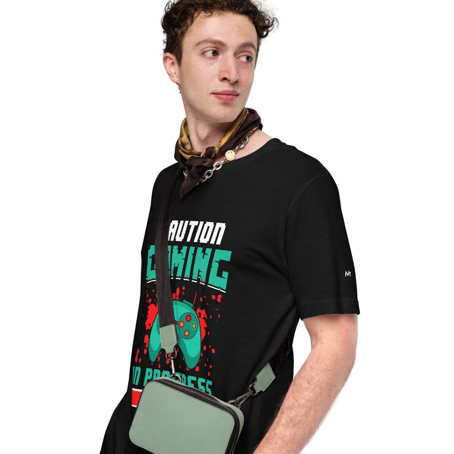 Caution! Gaming In Process Unisex t-shirt by DarkByteGear