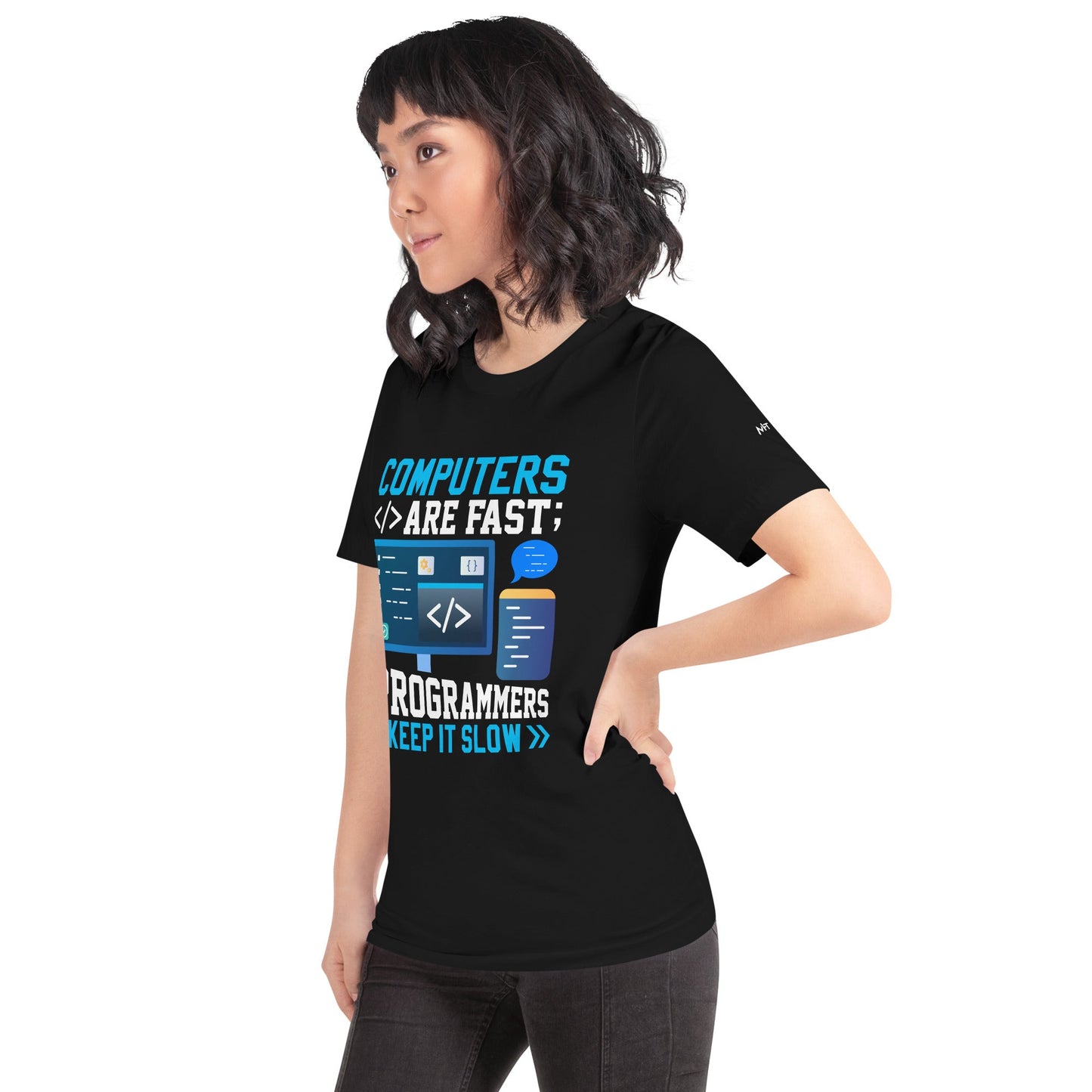 Computers are fast - Blue RK Unisex t-shirt by DarkByteGear