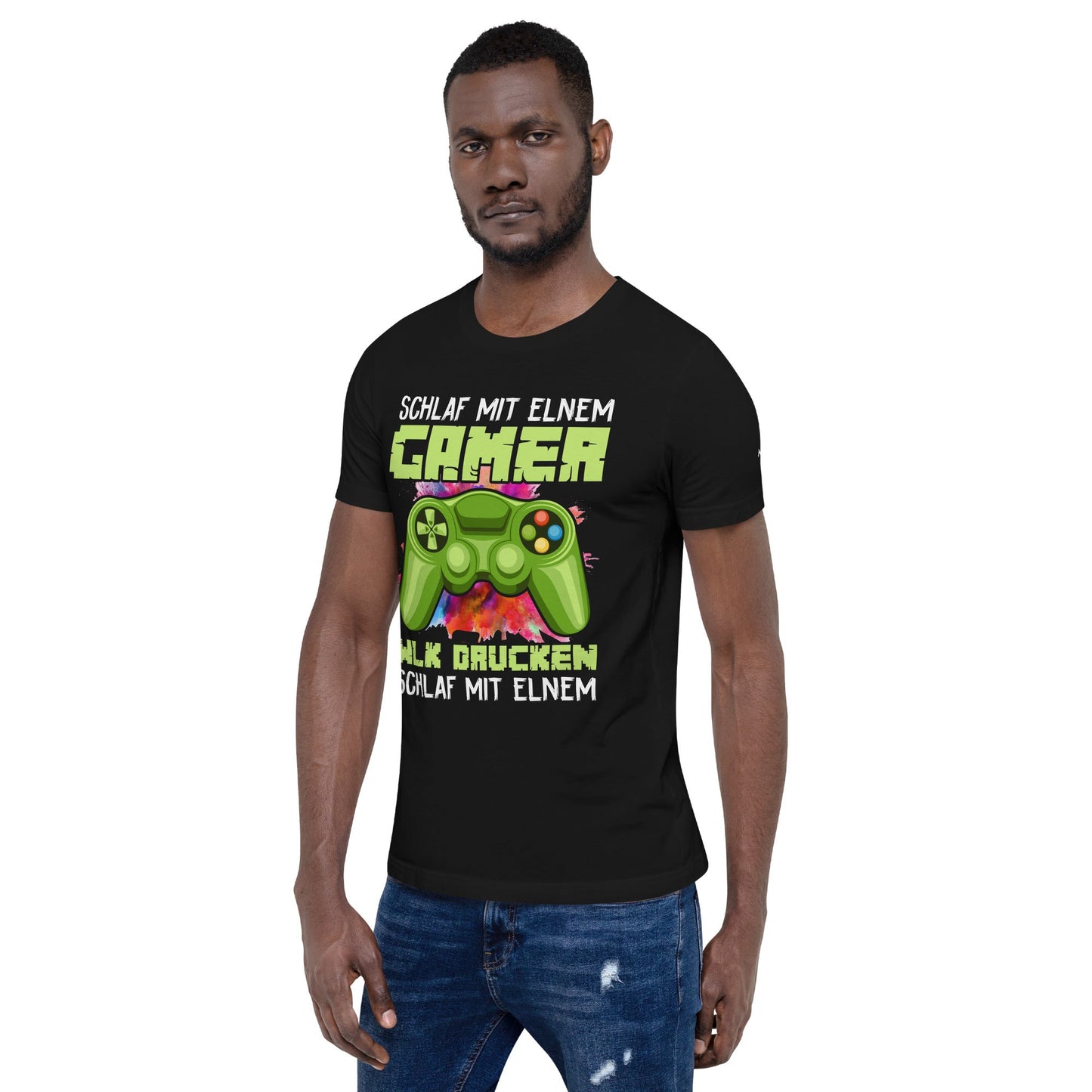 Schlaf Mit Elnem Gamer Drucken - Unisex t-shirt by DarkByteGear