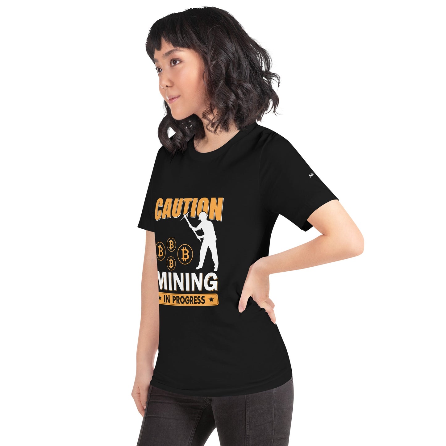 Caution Bitcoin Mining in Progress - Unisex t-shirt by DarkByteGear