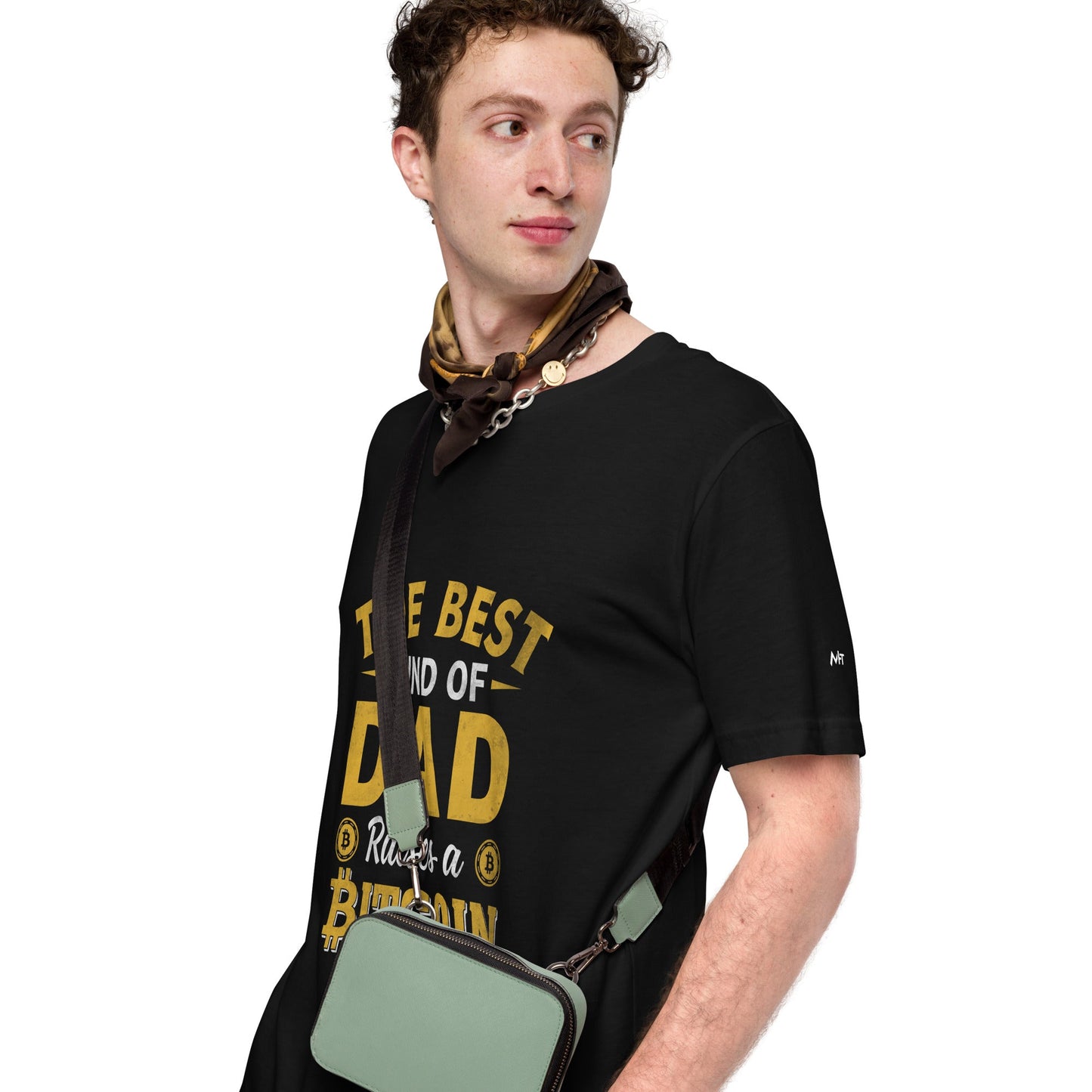 The Best Kind of Dad Raises a Bitcoin Unisex t-shirt by DarkByteGear