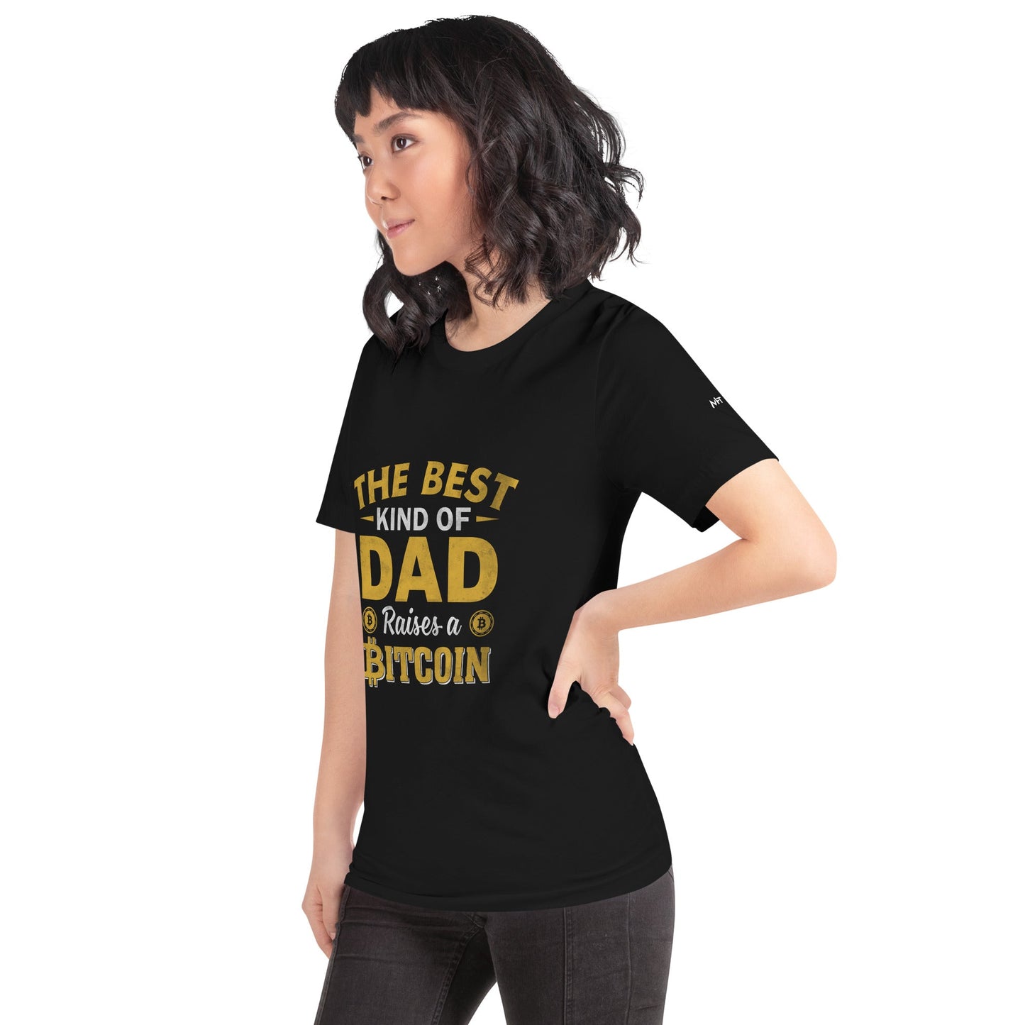 The Best Kind of Dad Raises a Bitcoin Unisex t-shirt by DarkByteGear