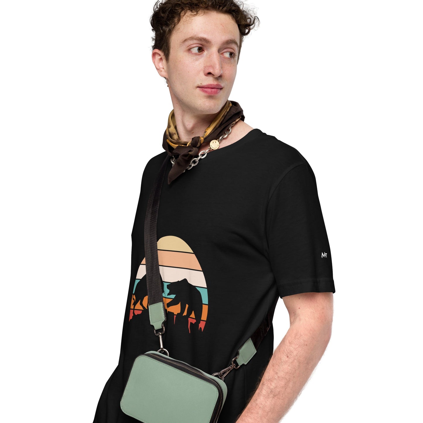 Bull Bear Fight in Sunset - Unisex t-shirt by DarkByteGear