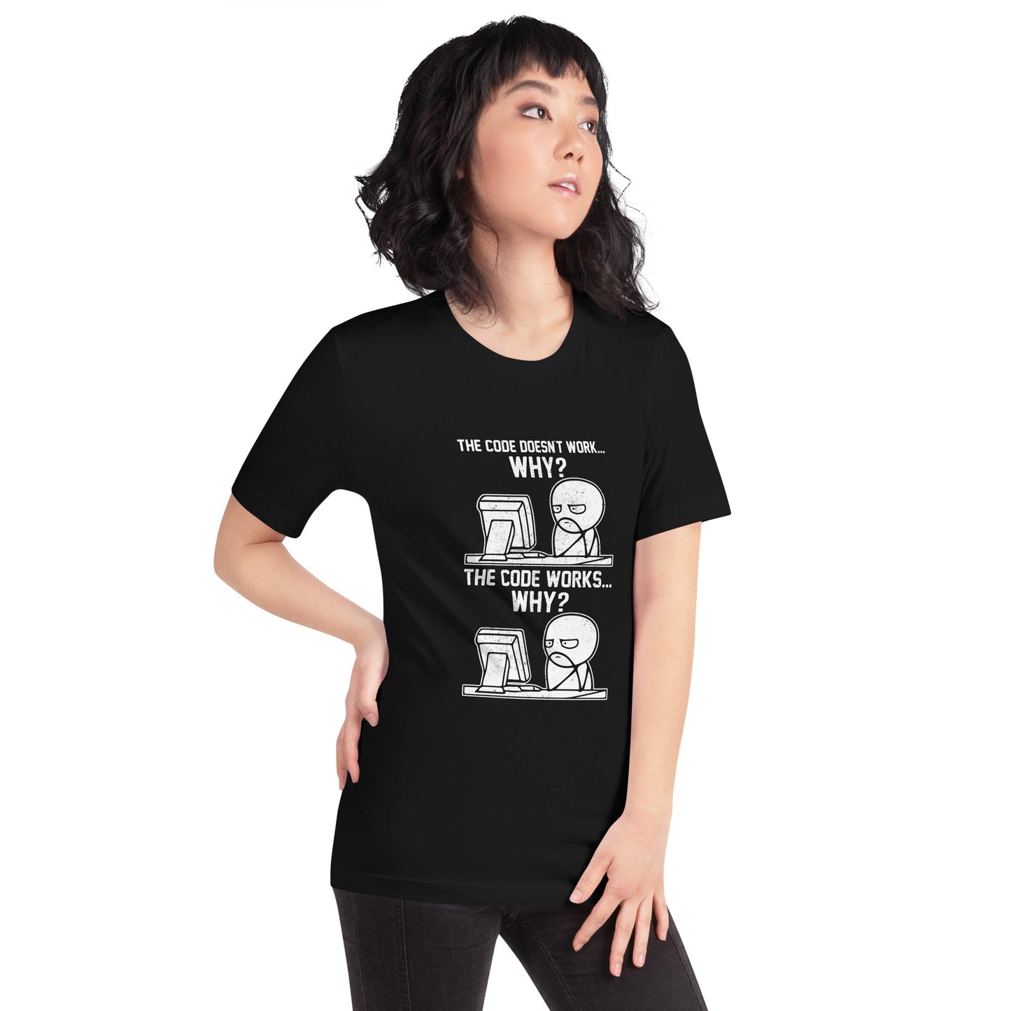The Code doesn't work why - Unisex t-shirt ( Back Print ) by DarkByteGear