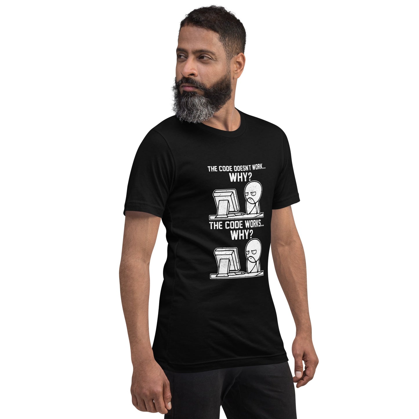 The Code doesn't work why - Unisex t-shirt ( Back Print ) by DarkByteGear