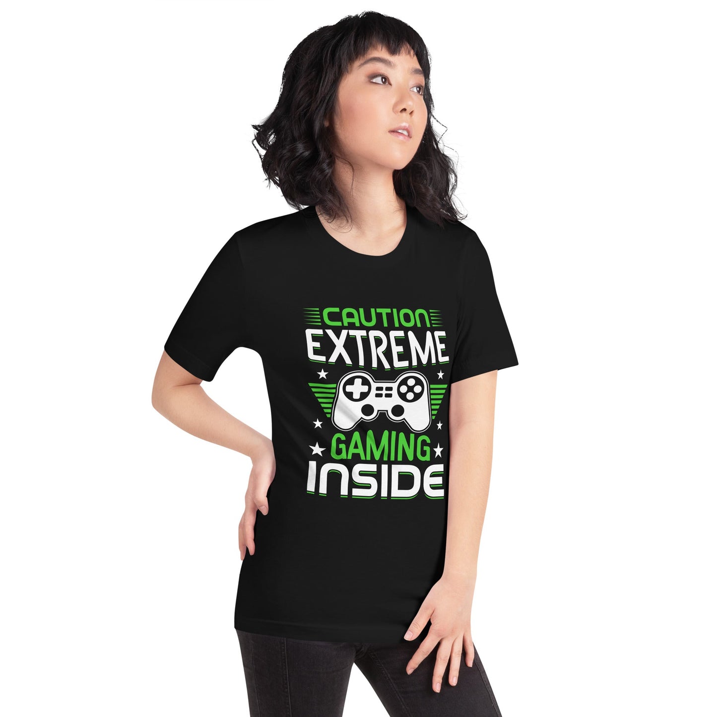 Caution extreme gaming inside - Unisex t-shirt by DarkByteGear