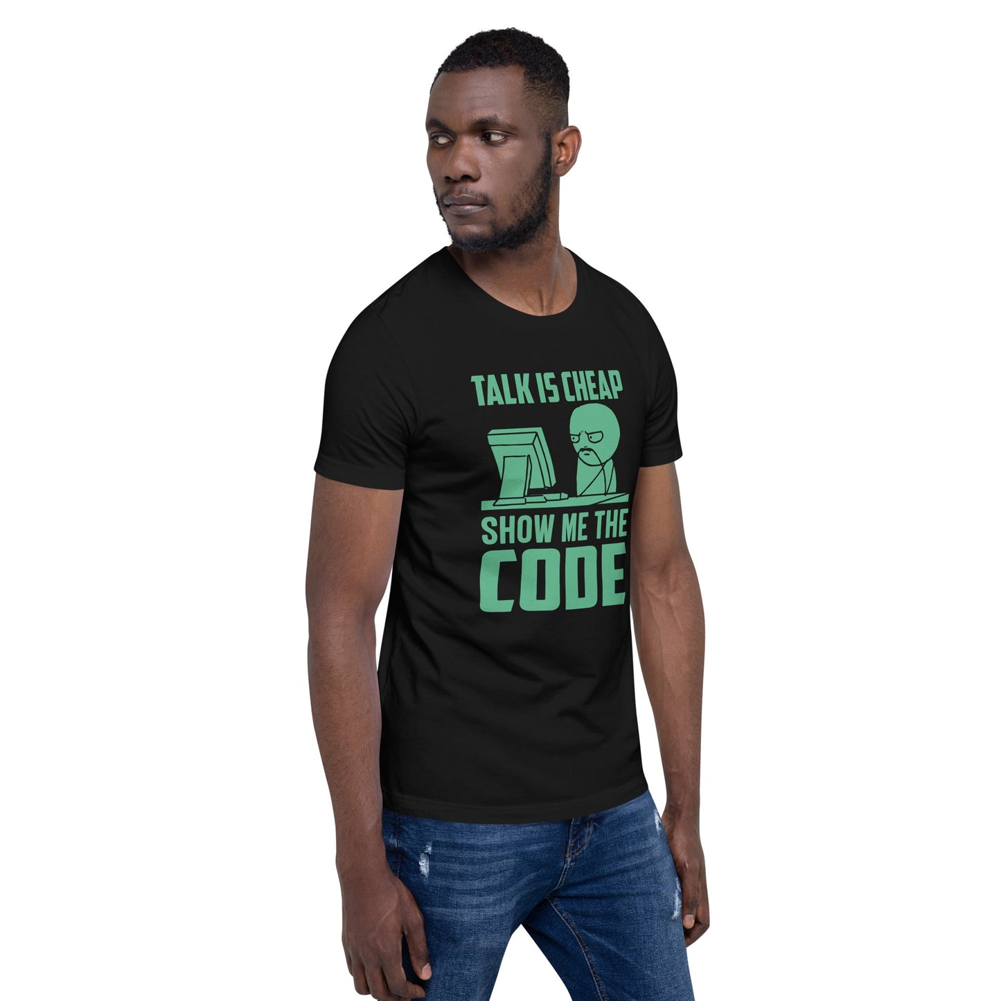 Talk is Cheap, Show me the Code V1 - Unisex T-shirt by DarkByteGear