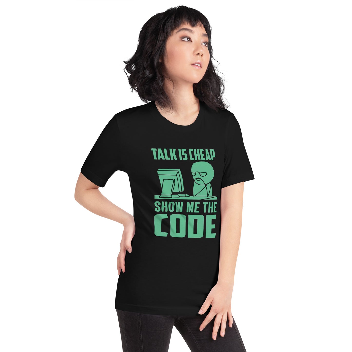 Talk is Cheap, Show me the Code V1 - Unisex T-shirt by DarkByteGear