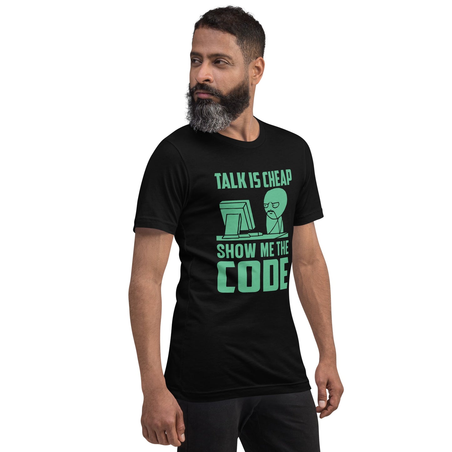 Talk is Cheap, Show me the Code V1 - Unisex T-shirt by DarkByteGear