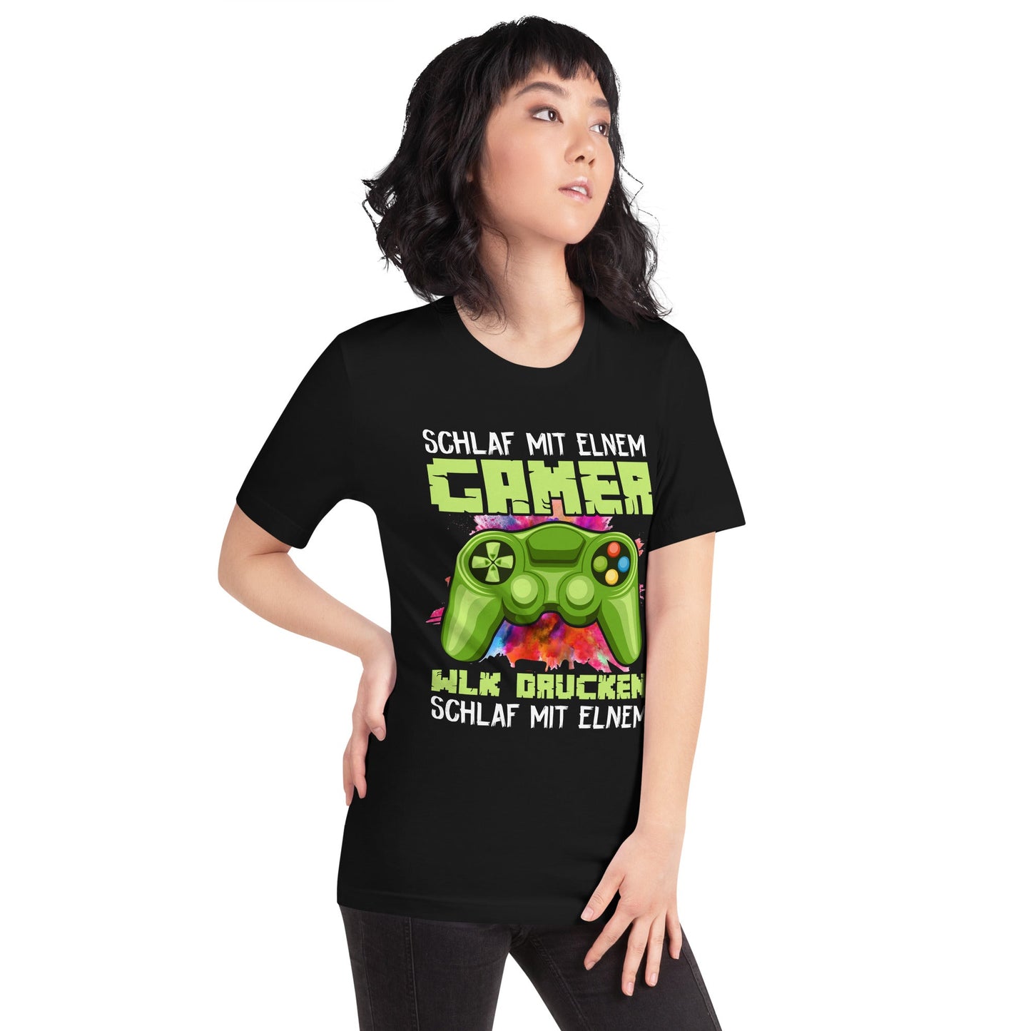 Schlaf Mit Elnem Gamer Drucken - Unisex t-shirt by DarkByteGear