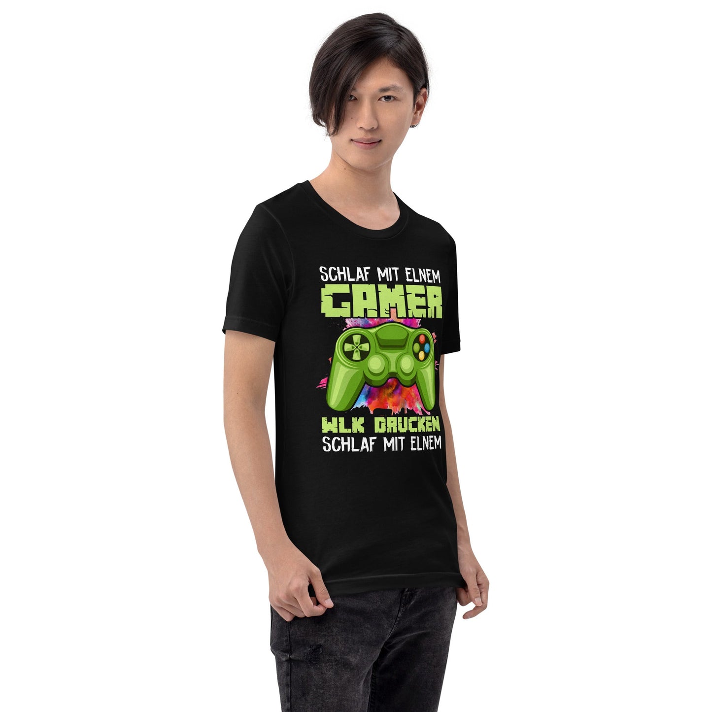 Schlaf Mit Elnem Gamer Drucken - Unisex t-shirt by DarkByteGear