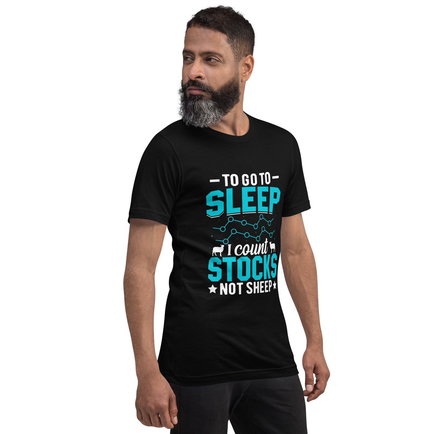 To go to sleep, I count stocks not sheep (DB) - Unisex t-shirt by DarkByteGear