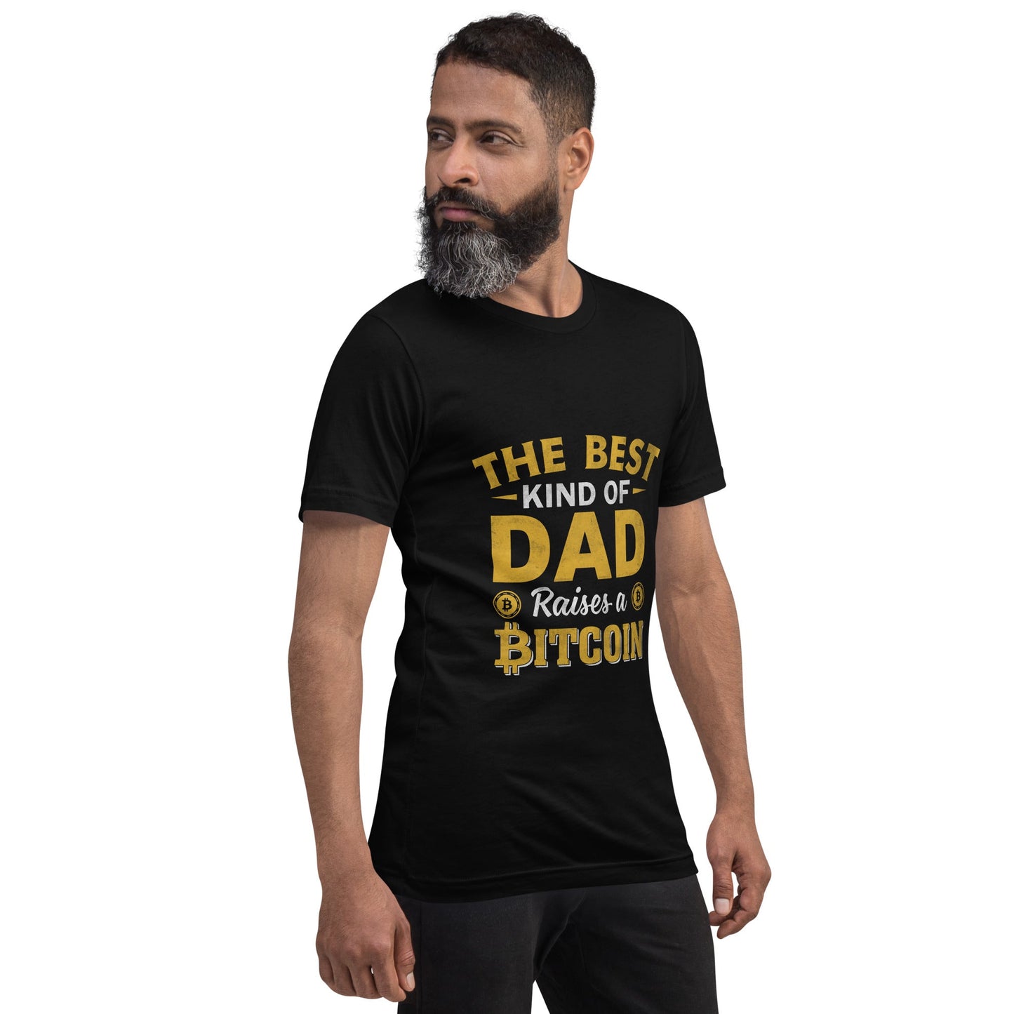 The Best Kind of Dad Raises a Bitcoin Unisex t-shirt by DarkByteGear