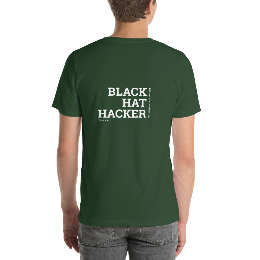 Black Hat Hacker V8 Unisex t-shirt by DarkByteGear