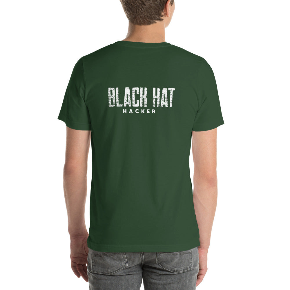 Black Hat Hacker V20 Unisex t-shirt ( Back Print ) by DarkByteGear