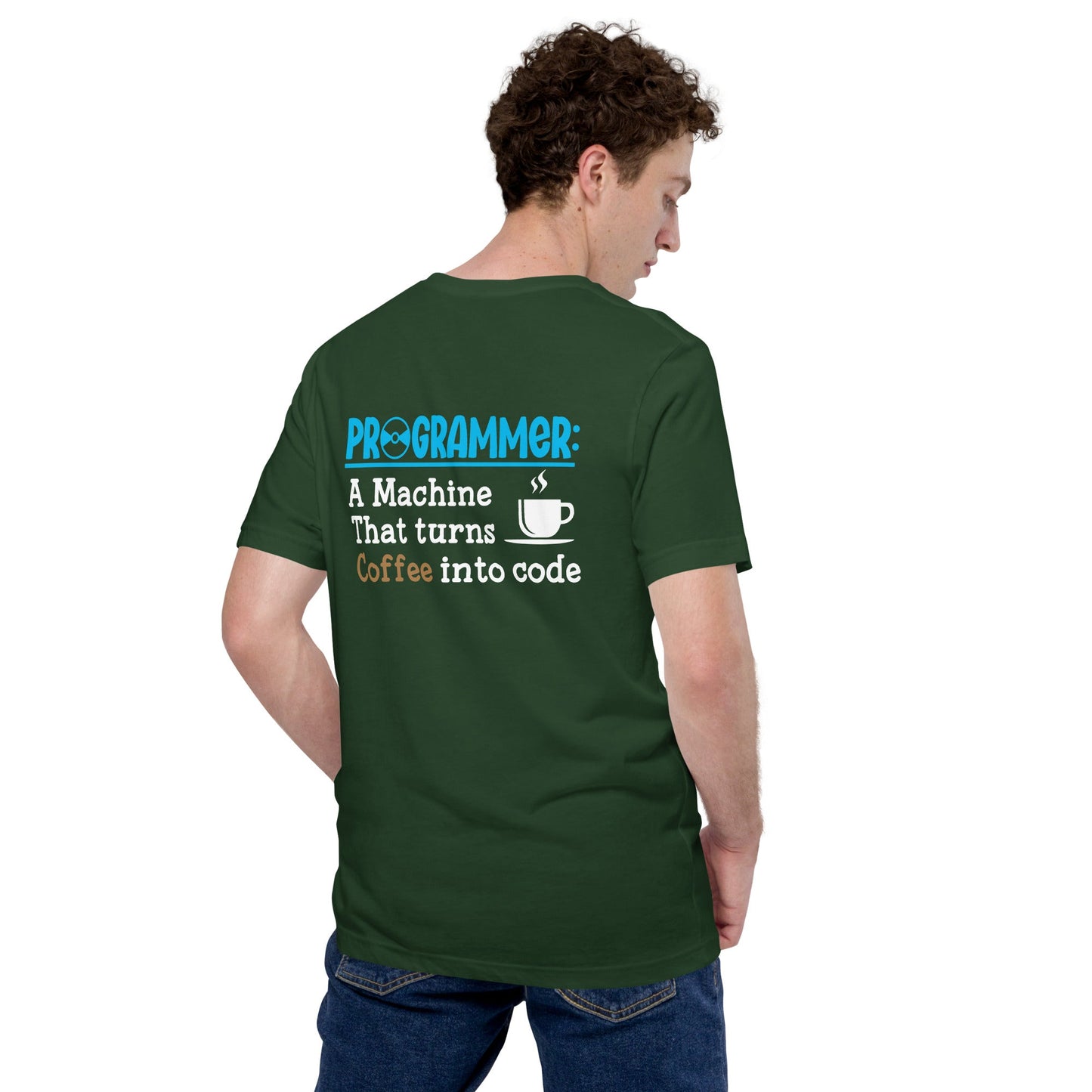 Programmer: Def blue Unisex t-shirt ( Back Print ) by DarkByteGear