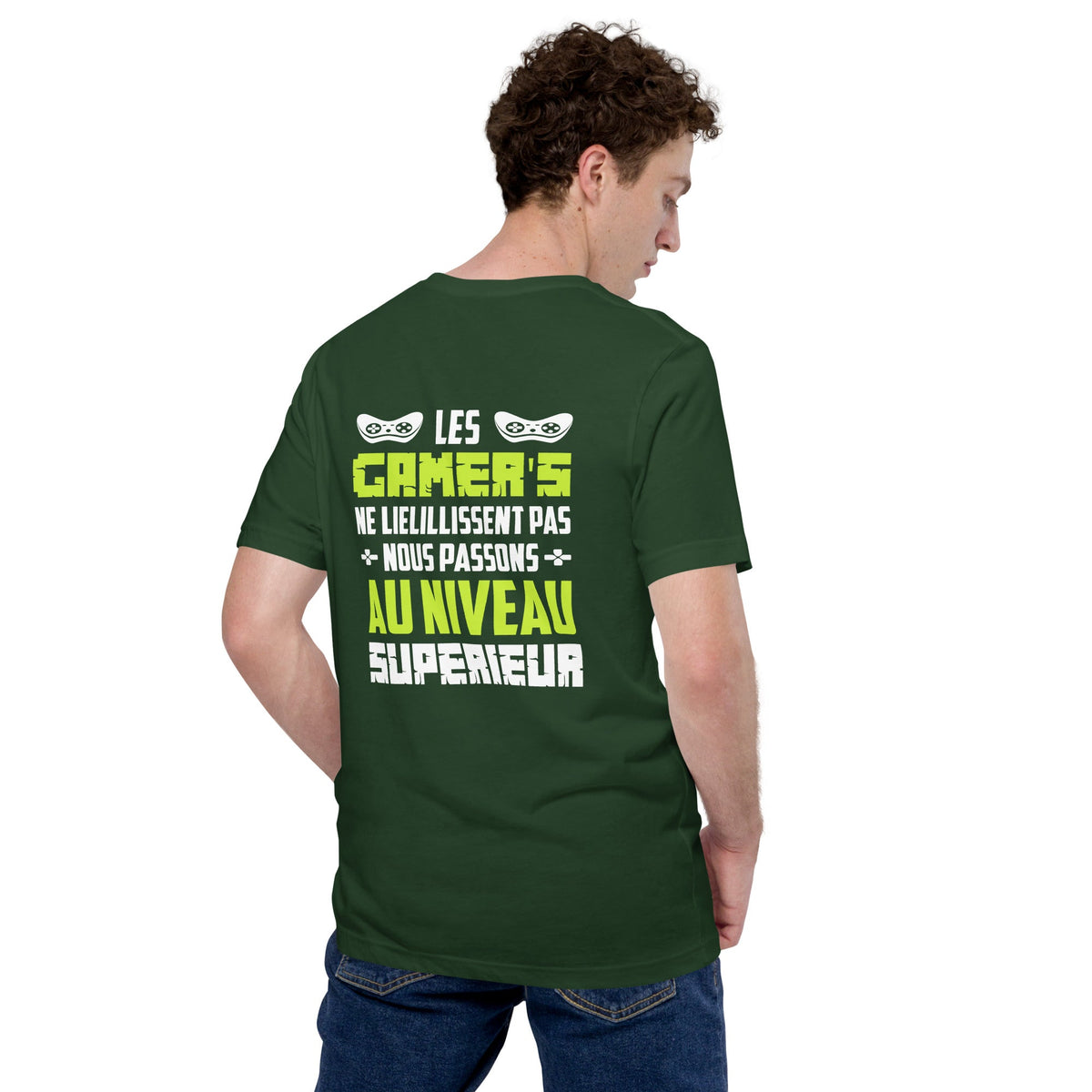 Les Gamer's Au Niveau Unisex t-shirt ( Back Print ) by DarkByteGear