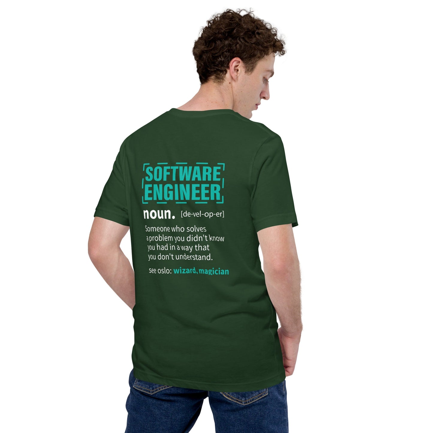 Software Engineer Def : Blue Unisex t-shirt ( Back Print ) by DarkByteGear