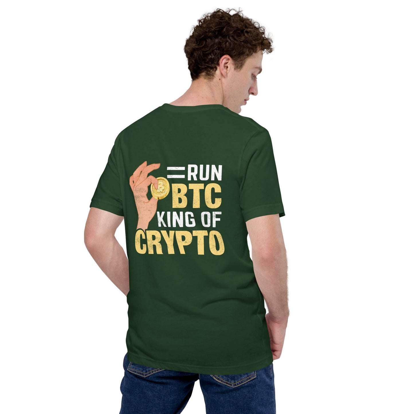 = Run BTC King of BitCoin - Unisex t-shirt ( Back Print ) by DarkByteGear