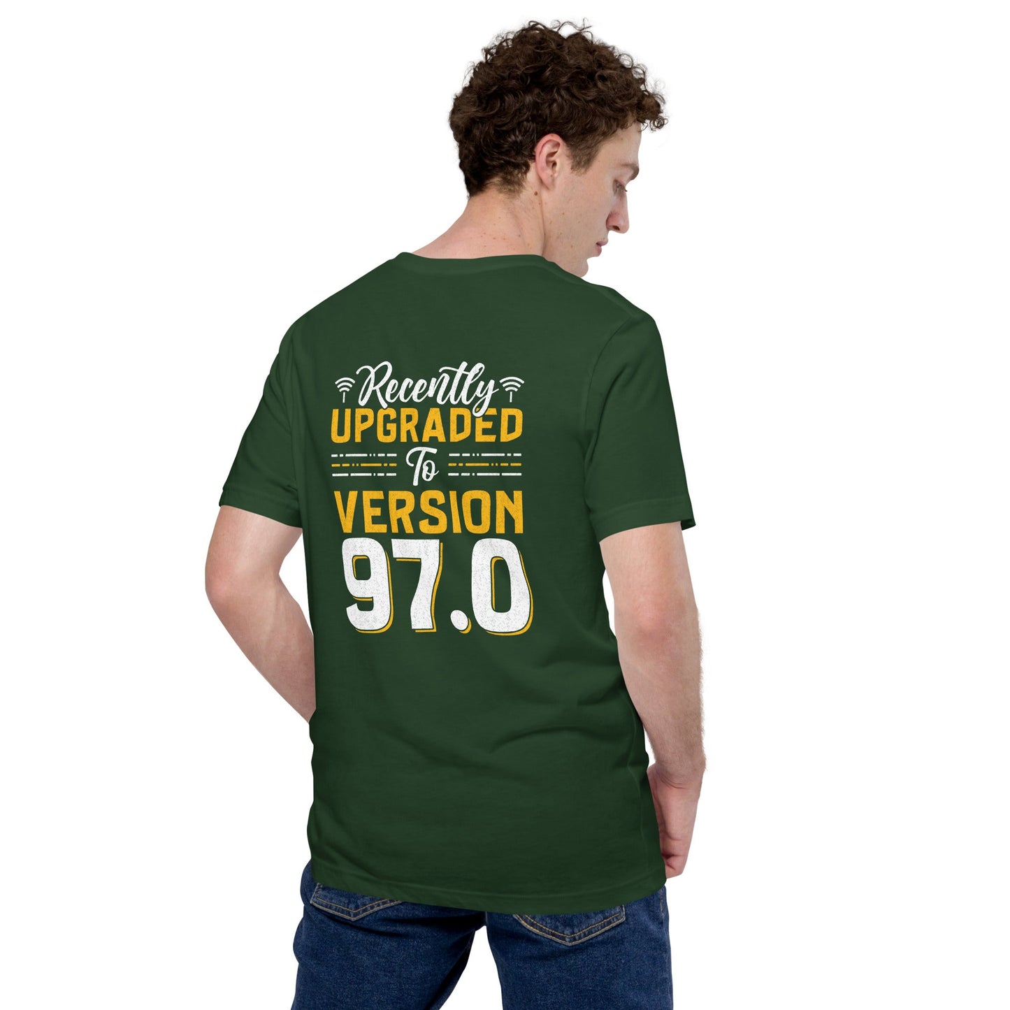 Recently Upgraded to Version 97.0 - Unisex t-shirt ( Back Print ) by DarkByteGear