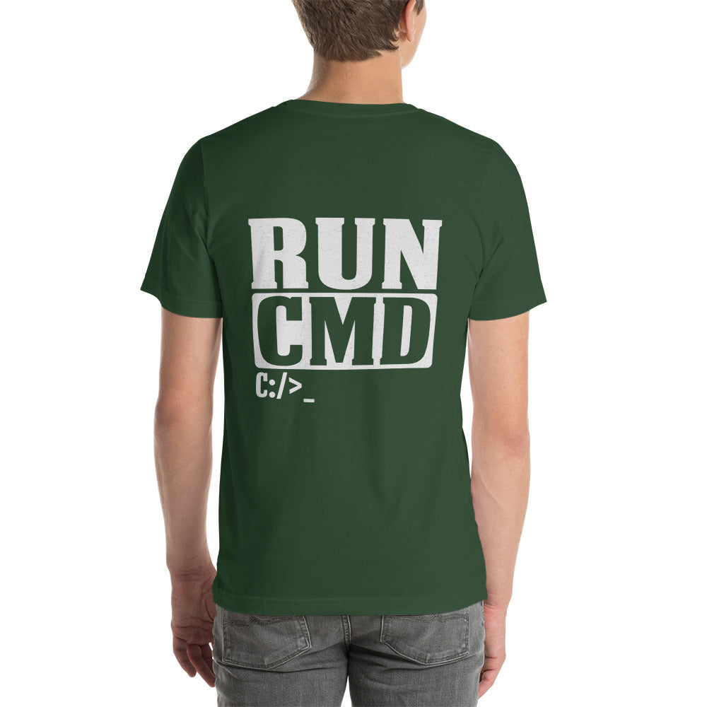 Run CMD C:/>_ - Unisex t-shirt ( Back Print ) by DarkByteGear