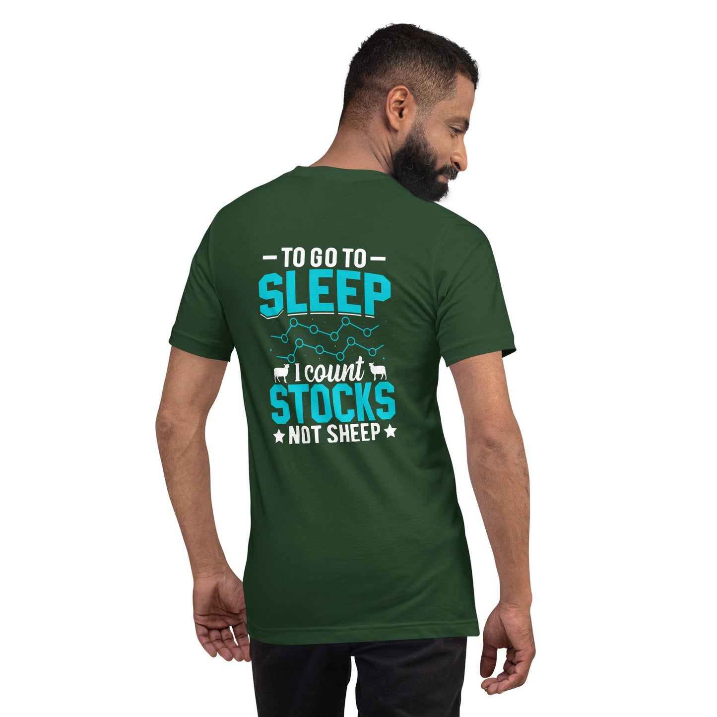 To go to sleep, I count stocks not sheep (DB) - Unisex t-shirt ( Back Print ) by DarkByteGear