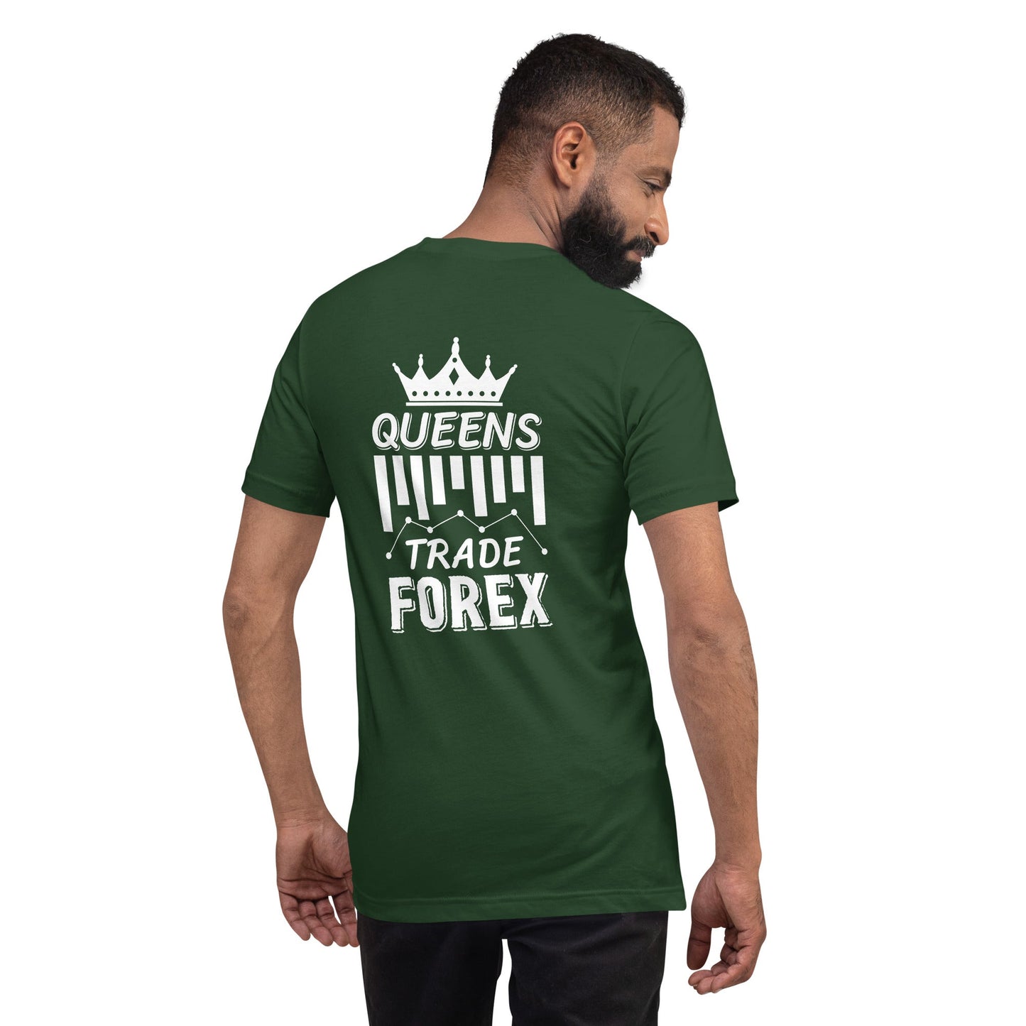 Queens Trade Forex - Unisex t-shirt ( Back Print ) by DarkByteGear