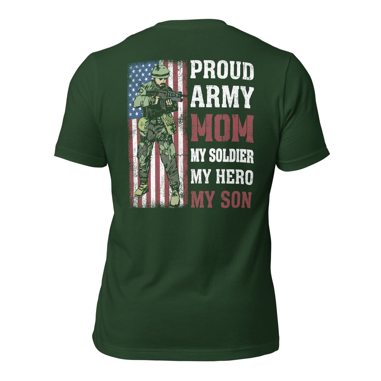 Proud Army Mom - Unisex t-shirt (back print) by DarkByteGear