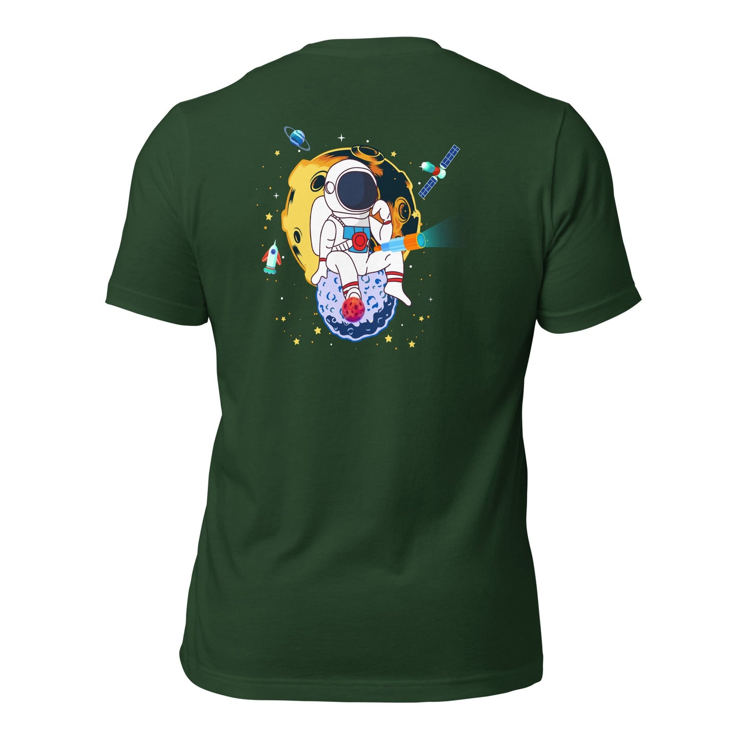 Astranaut catching stars - Unisex t-shirt ( Back Print ) by DarkByteGear