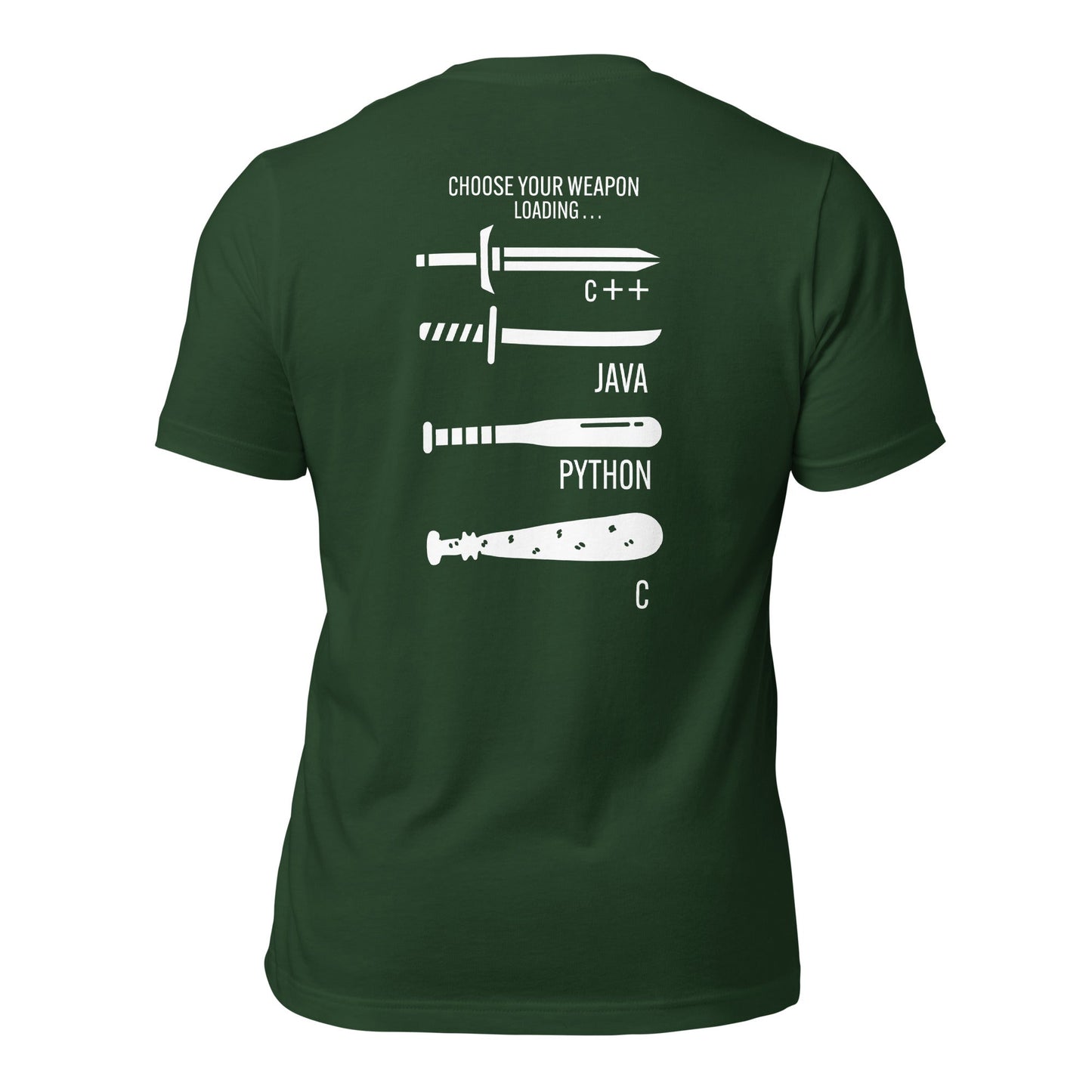 Choose your weapon v1 - Unisex t-shirt (back print) by DarkByteGear