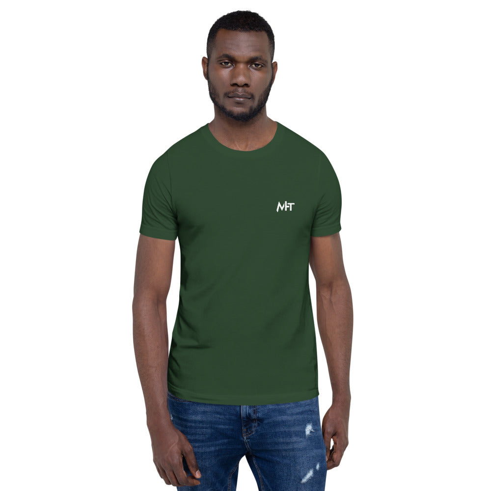 Hack this - Short-Sleeve Unisex T-Shirt (back print) by DarkByteGear