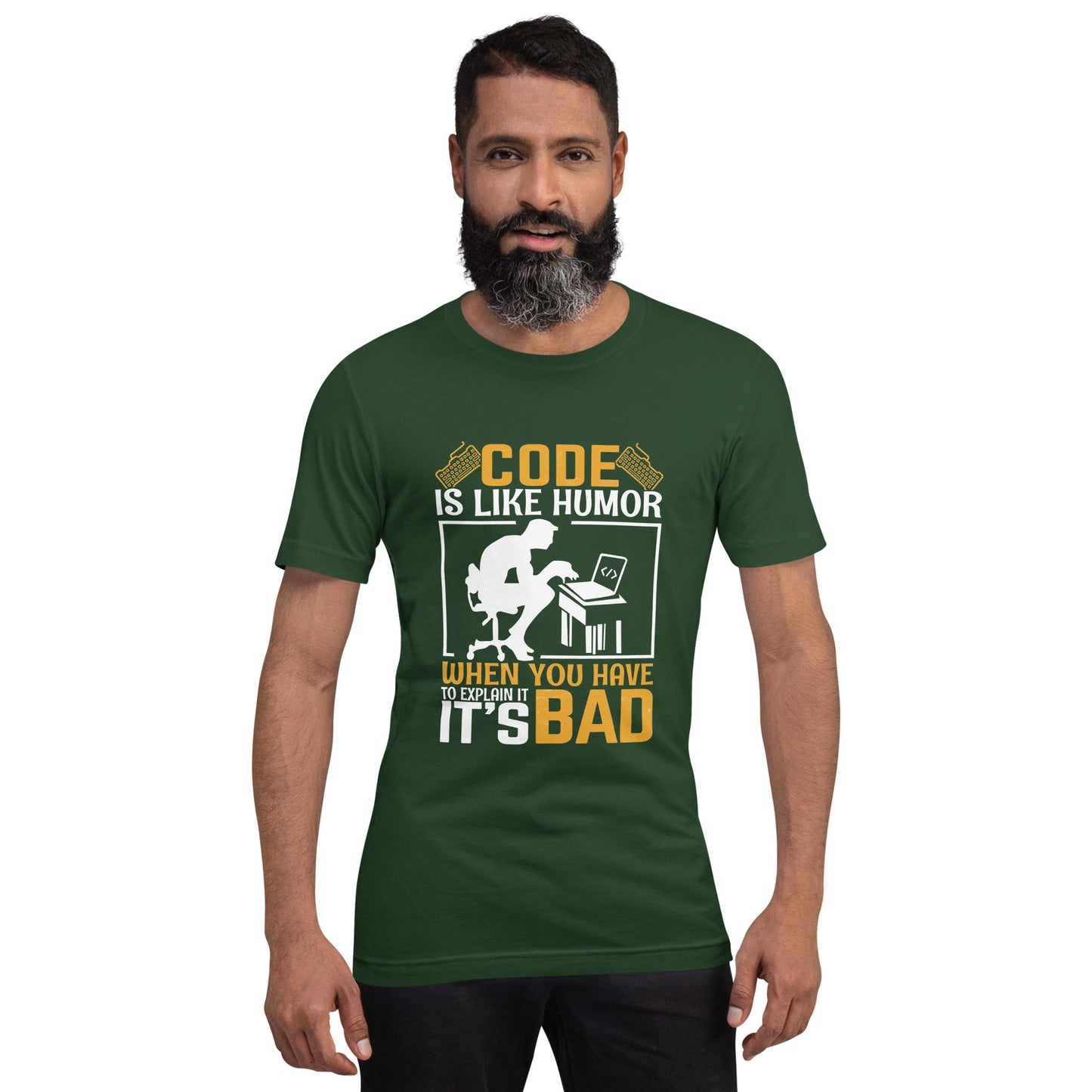 Code is like Humor, When you have to explain it, it is bad Unisex t-shirt by DarkByteGear