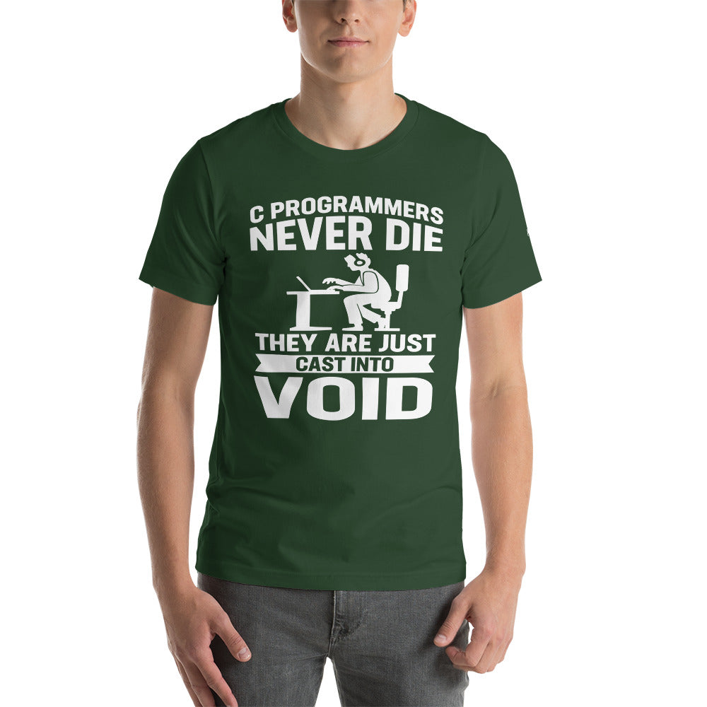 Programmers Never Die They Are Just Cast Into Void - Unisex T-shit by DarkByteGear