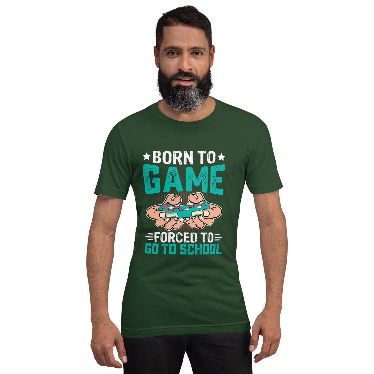 Born to Game, Forced to School - Unisex t-shirt by DarkByteGear