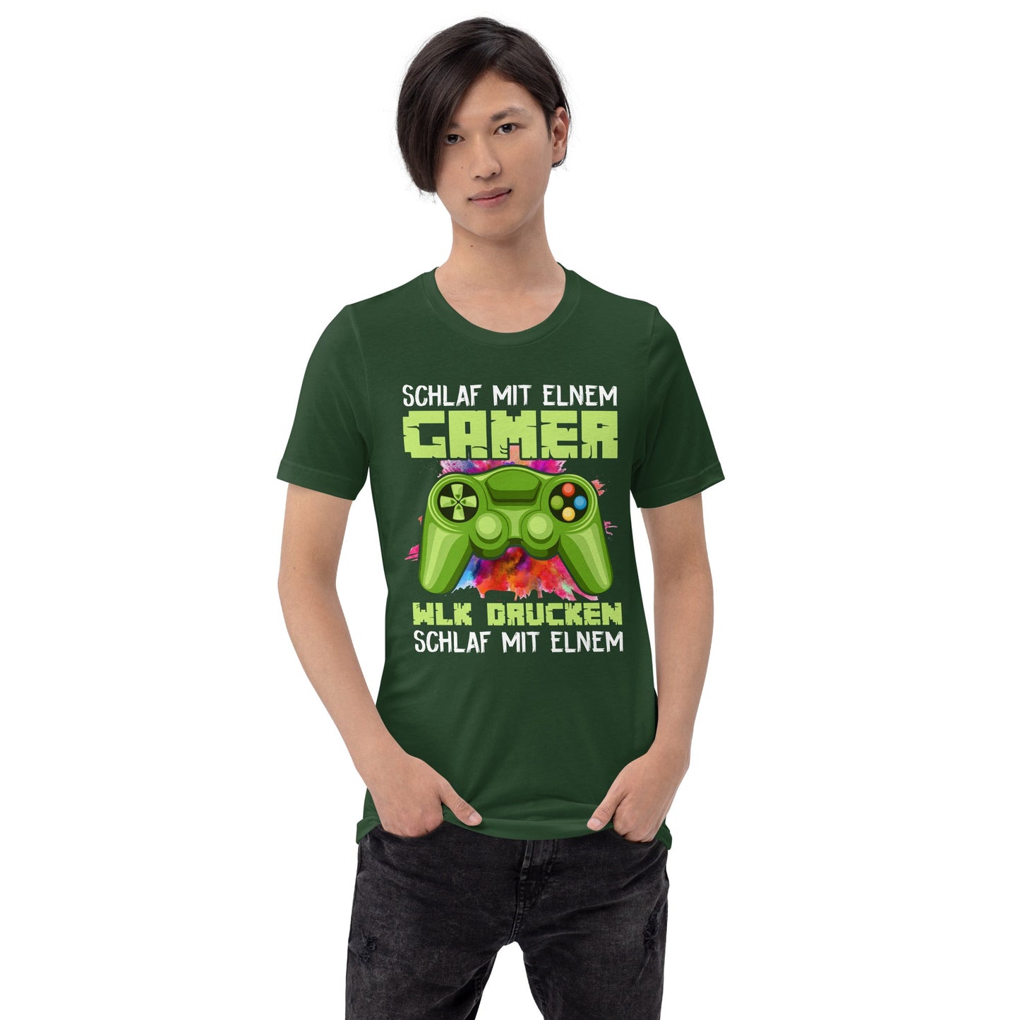 Schlaf Mit Elnem Gamer Drucken - Unisex t-shirt by DarkByteGear