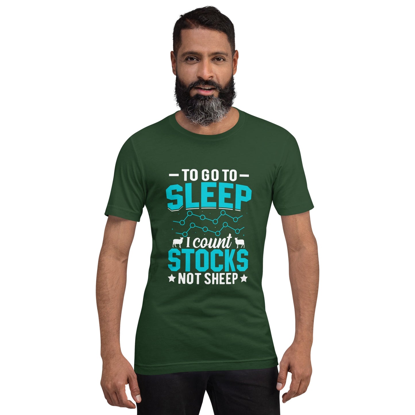 To go to sleep, I count stocks not sheep (DB) - Unisex t-shirt by DarkByteGear