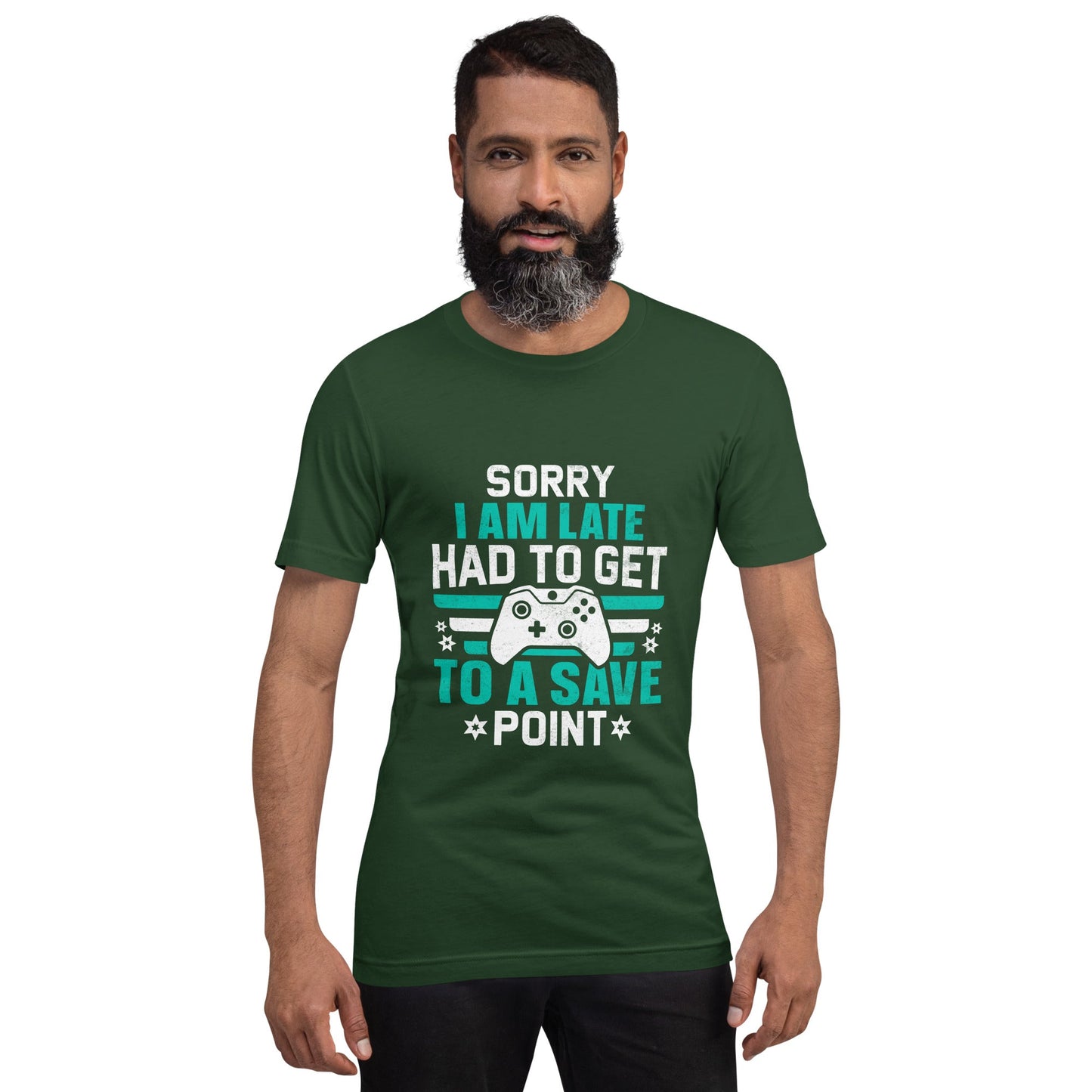 Sorry I am late, I Have to Get to a Save Point ( RK ) - Unisex t-shirt by DarkByteGear