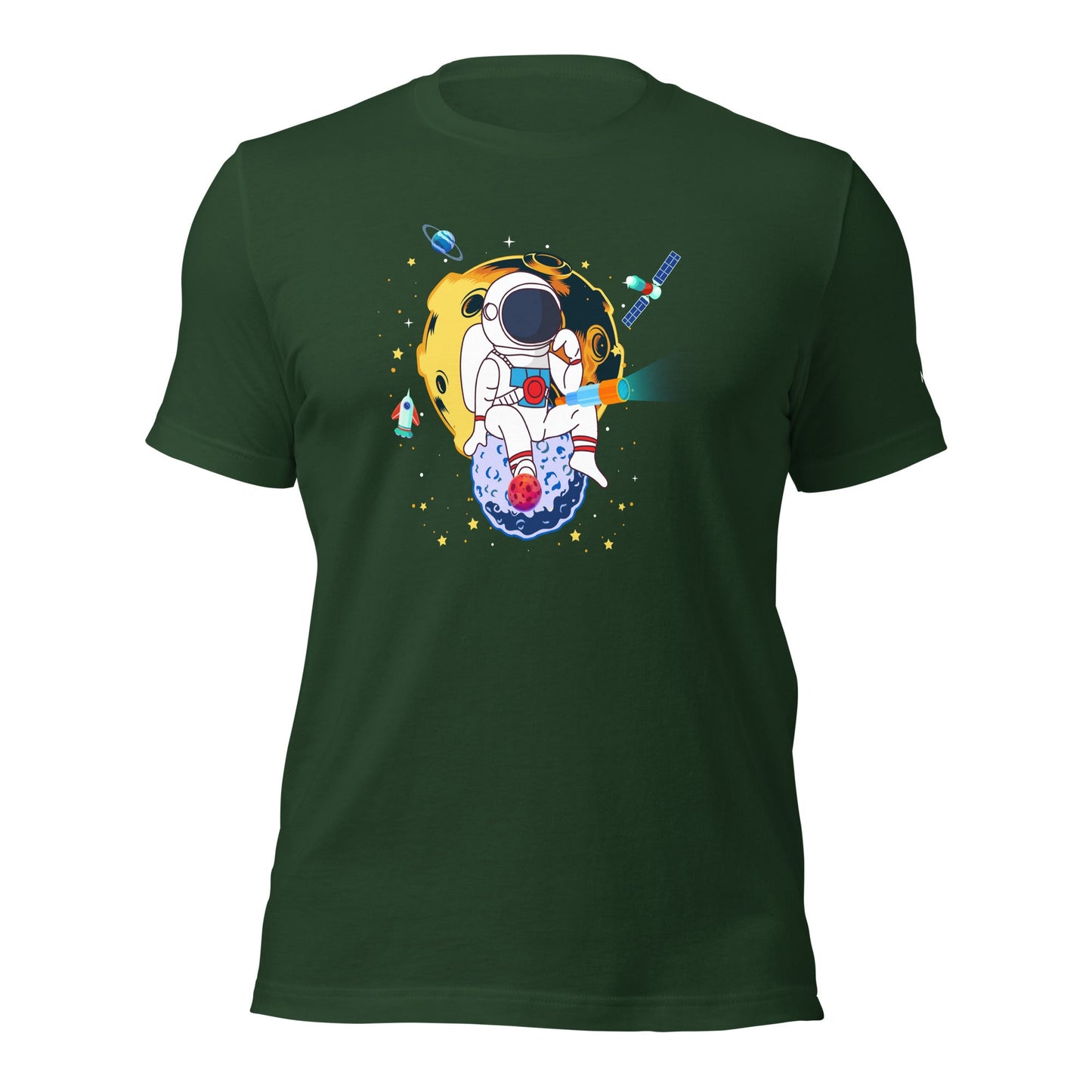 Astranaut catching stars - Unisex t-shirt by DarkByteGear