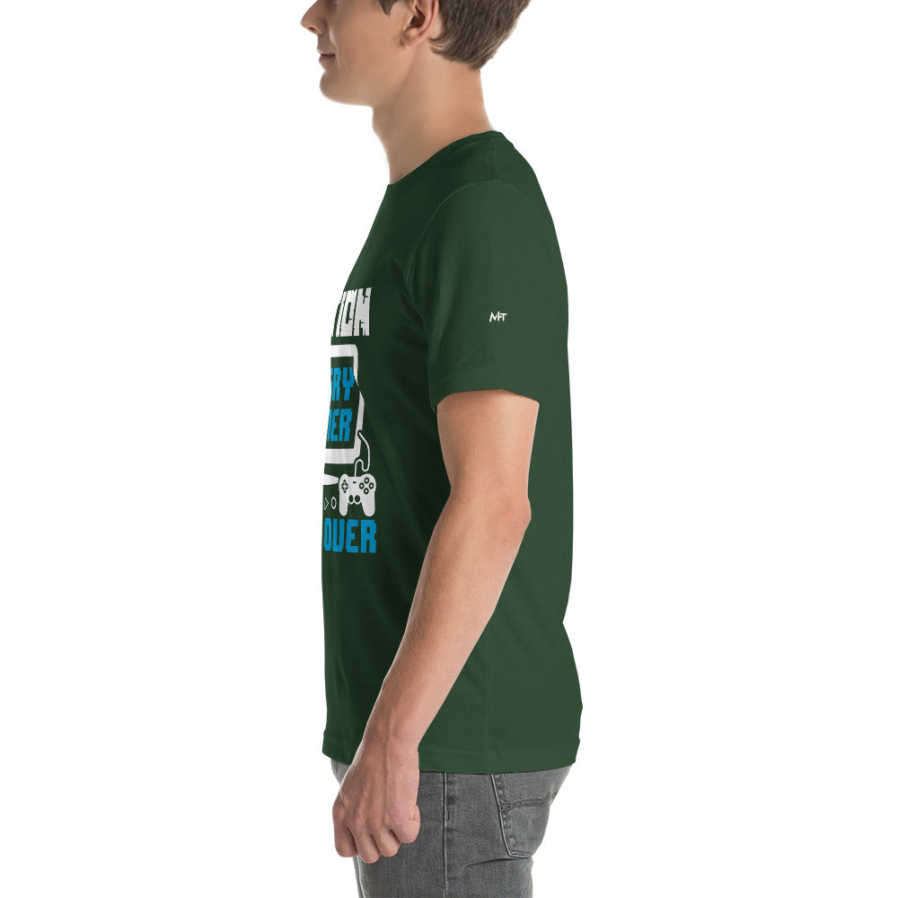 Caution! Angry Gamer Unisex t-shirt by DarkByteGear