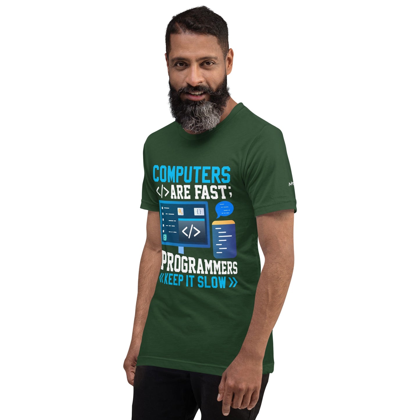 Computers are fast - Blue RK Unisex t-shirt by DarkByteGear