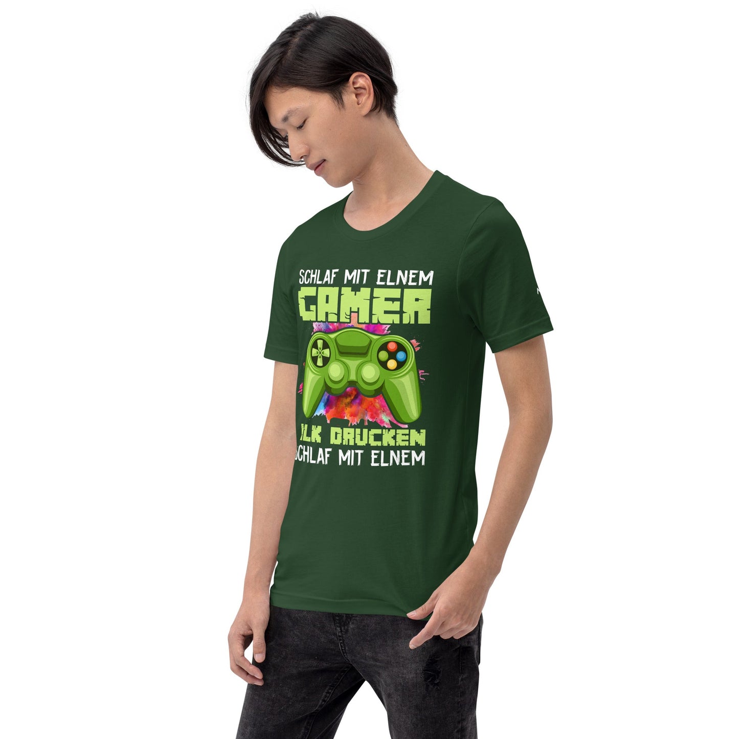 Schlaf Mit Elnem Gamer Drucken - Unisex t-shirt by DarkByteGear